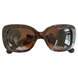 Vintage Prada Brown Tortoiseshell Oversized Sunglasses